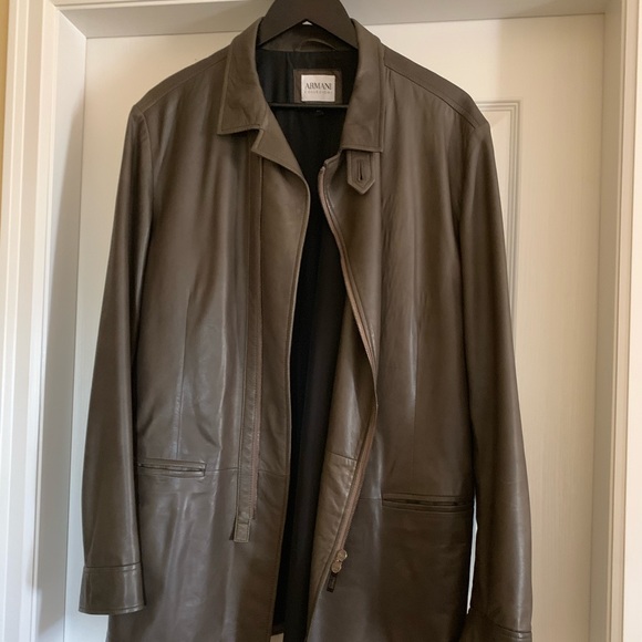 ARMANI COLLEZIONE Leather overcoat - Picture 1 of 4